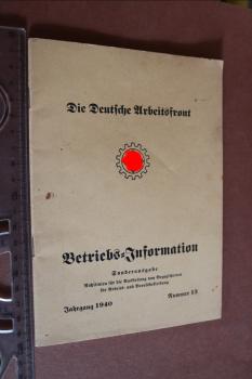 altes Heft - Betriebs-Informationen Sonderausgabe 1940 der Deutschen Arbeitsfront